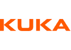 The image displays the KUKA logo, featuring the word KUKA in bold, uppercase orange letters on a white background.