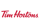 The Tim Hortons logo, featuring the brand name written in red, cursive script on a plain light background.