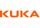 The image displays the KUKA logo, featuring the word KUKA in bold, uppercase orange letters on a white background.