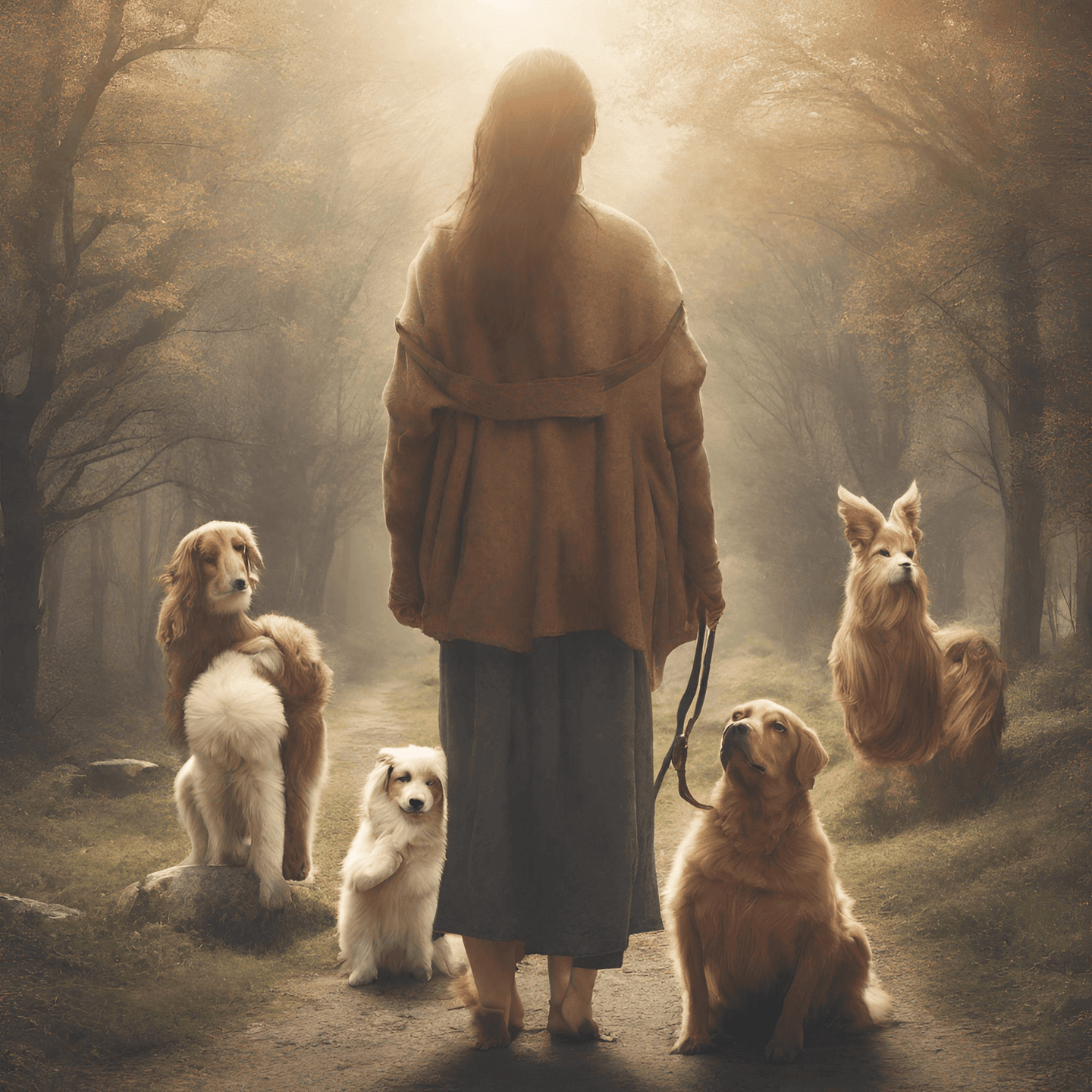 Reflexión filosófica sobre la relación entre humanos y animales en un bosque misterioso.