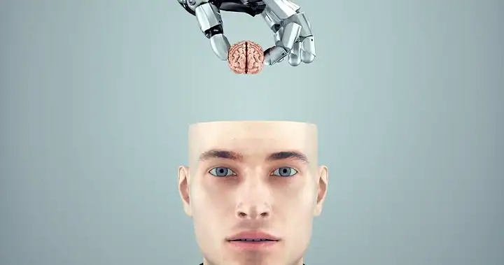 Intelecto humano y máquina en una imagen conceptual.