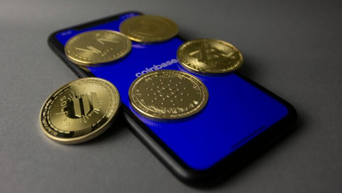 cardano and other coins on a smartphone crypto