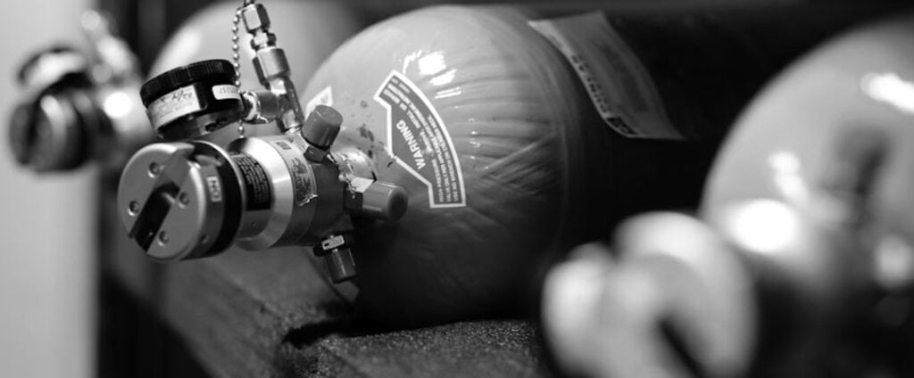 Avaition Oxygen Bottles ready for use.