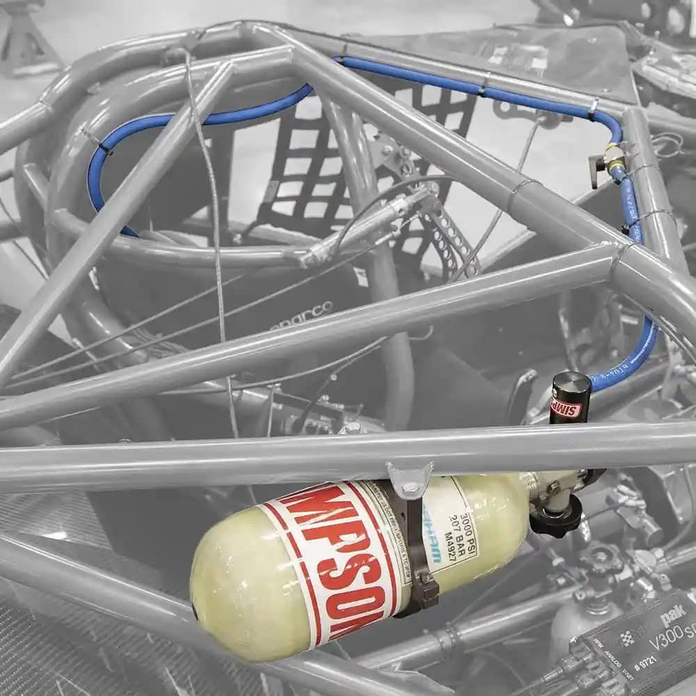 Fire System Services tests & refills composite racecar breathable air bottles