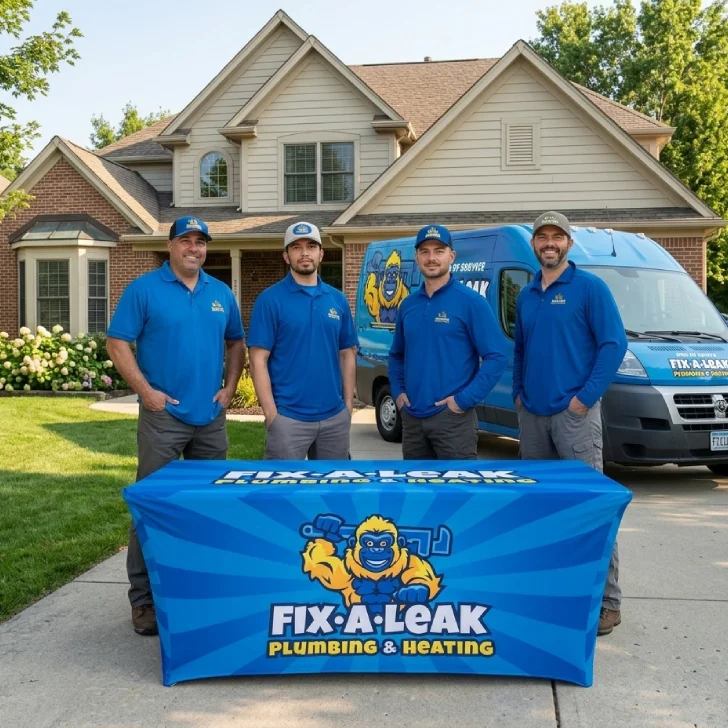 Fix-A-Leak-Plumbing-And-Heating-Team-With-Service-Van