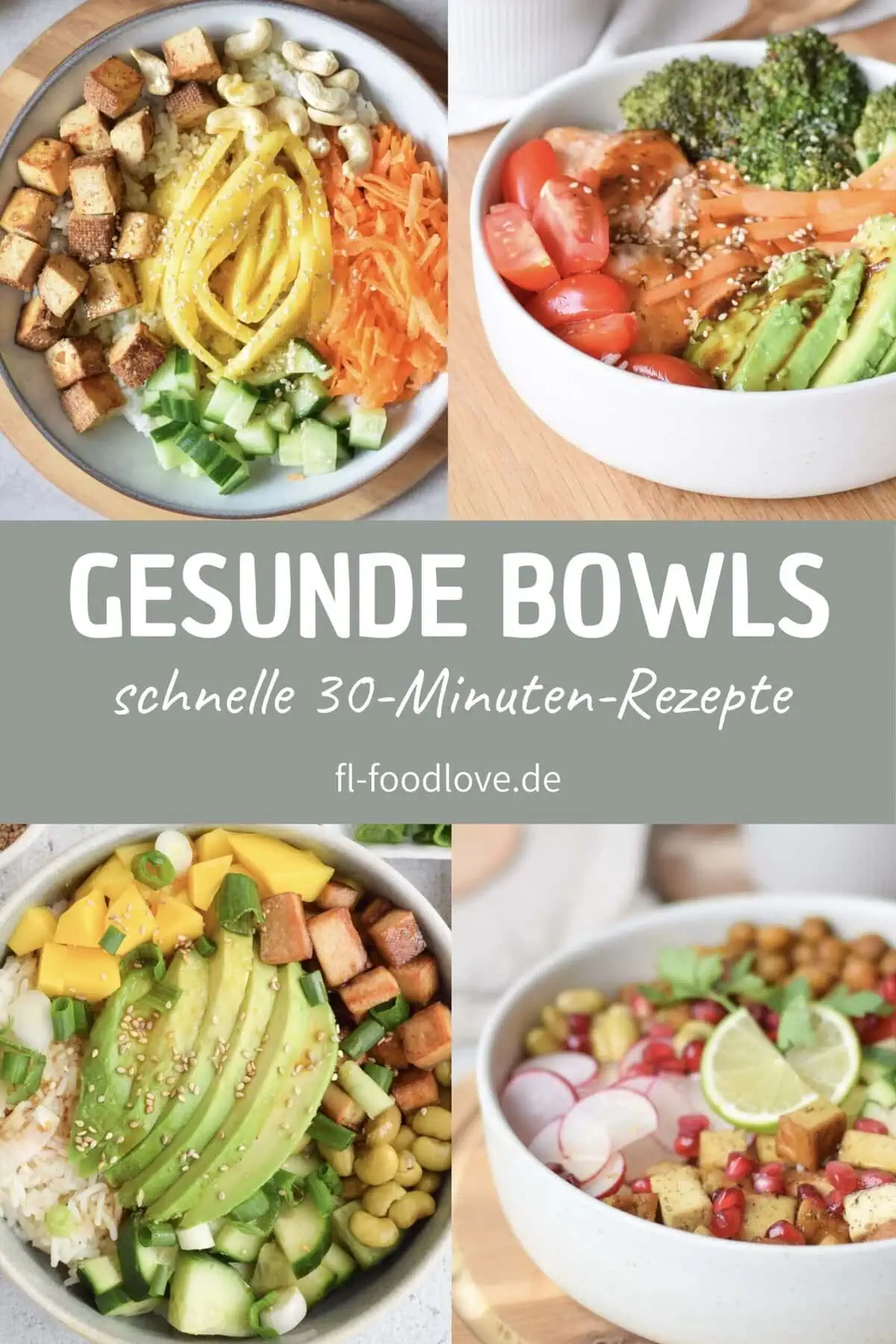 Bunte, nährstoffreiche Bowls für schnelle 30-Minuten-Rezepte bei Foodlove.