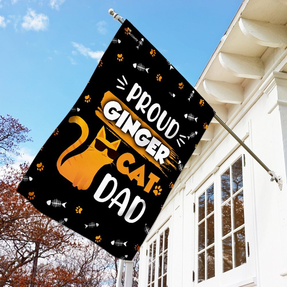 Proud Ginger Cat Dad Flag