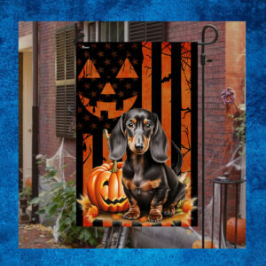 Dachshund Halloween Wiener Sausage Dog Flag 2023
