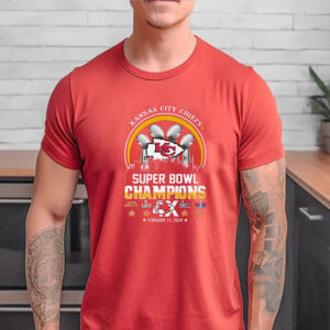 Kansas City Chiefs Super Bowl Champions 4x February 11 2024 Tee Shirt