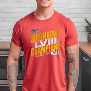 Kansas City Chiefs Super Bowl Lviii Champions Two In A Row Tee Shirt