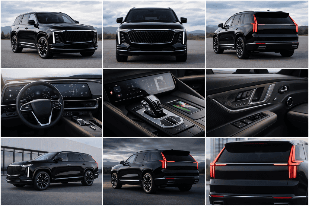 Luxury Escalade SUV photography grid showcase