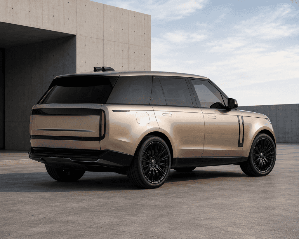Range Rover Luxury SUV at minimalist stone backdrop