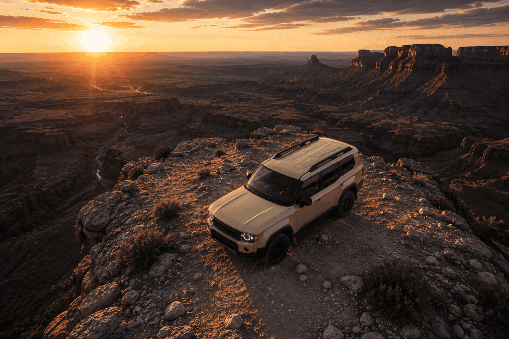 Off-road Toyota SUV adventure in diverse terrains.1