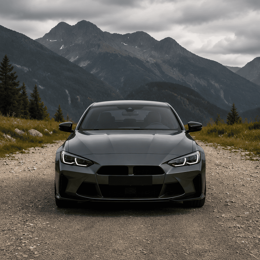 Sleek gray BMW coupe in dynamic settings.4