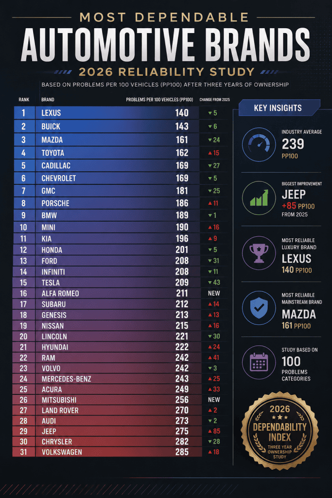2026 automotive reliability rankings
