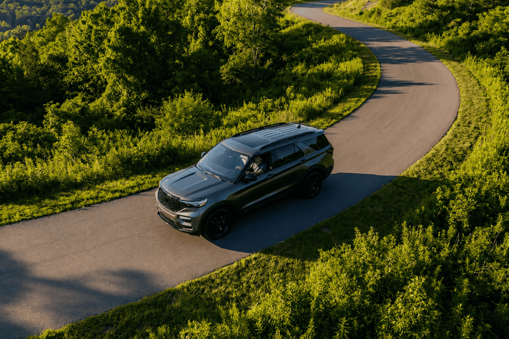 Ford Explorer ST Serene drive through a lush landscape