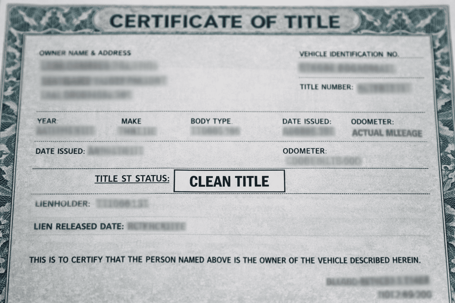 How a Clean Title Works in the U.S.