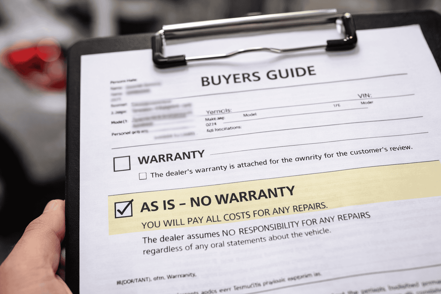 How “As-Is” Vehicle Sales Work in the U.S.