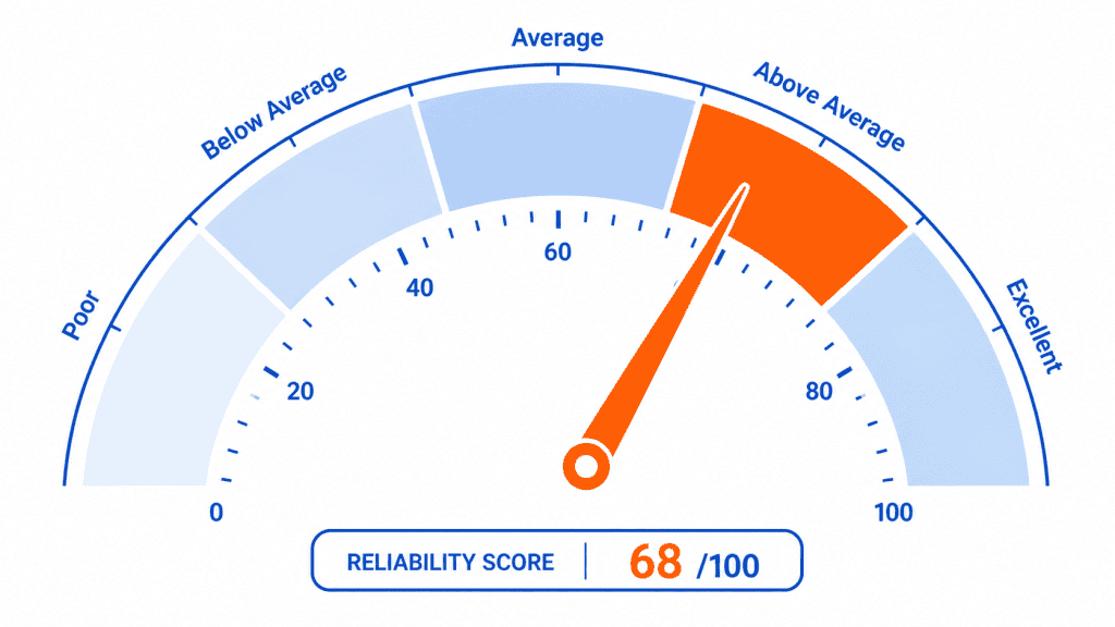 Reliability score gauge overview