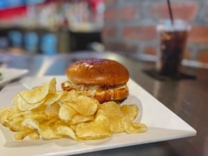 CMH food from Land Grand Brew Co. bbq chicken sandwich