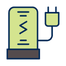 A phone icon with a battery attached, representing the Columbus Regional Airport Authority.