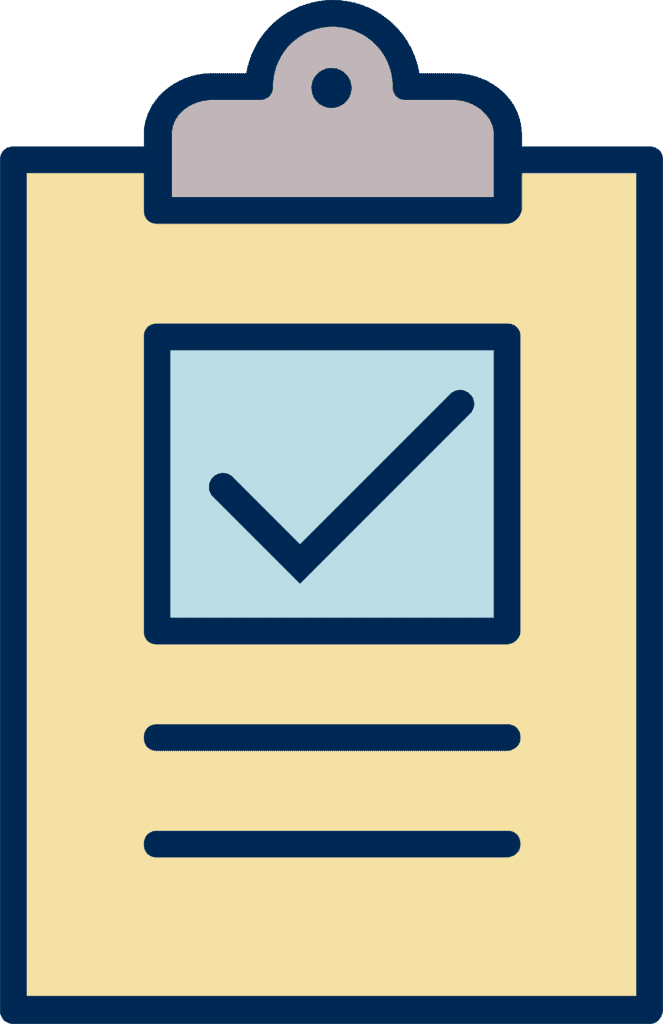A clipboard with a check mark on it at John Glenn International (CMH) Airport in Columbus.