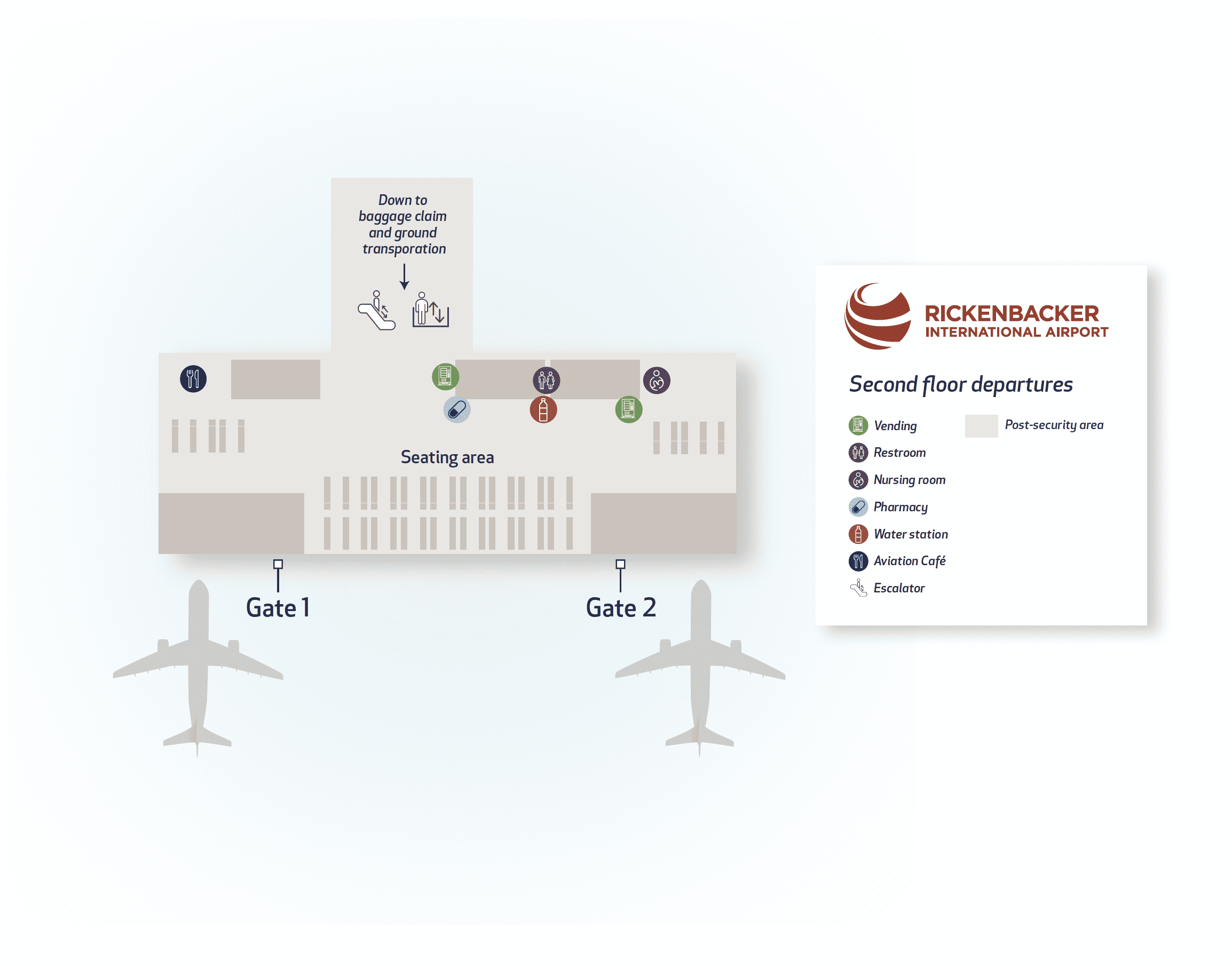 Second floor departures LCK Terminal Map