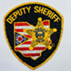 Ohio deputy sheriff's badge on a white background near CMH Airport.