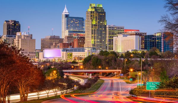 RDU-RALEIGH Raleigh Skyline at dusk