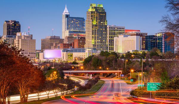 RDU-RALEIGH Raleigh Skyline at dusk