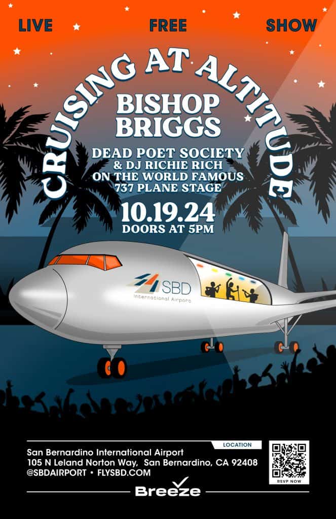 2024 Cruising at Altitude flyer: Bishop Briggs with Dead Poet Society and DJ Richie Rich, October 19 2024, doors at 5pm.