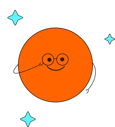 eye glasses smiling face circle orange