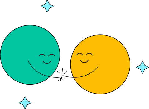 2 smiley faces fist bumping image