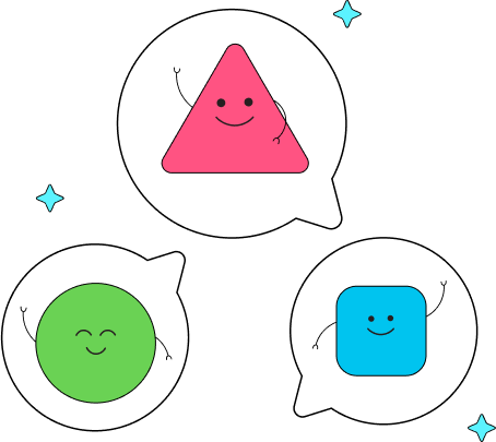 smiley shapes inside chat bubbles images