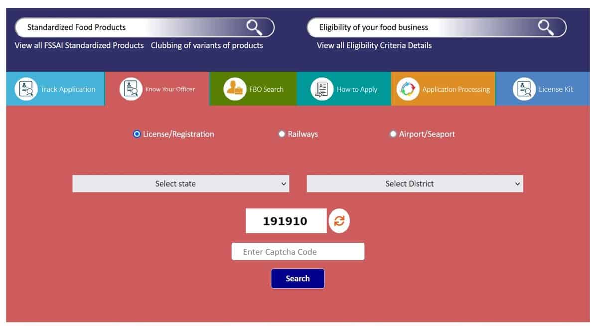 Step 2: Select the state and the district that you have you license number . If you don't know what should be the values for this, below are the fields on your license number that you should use.