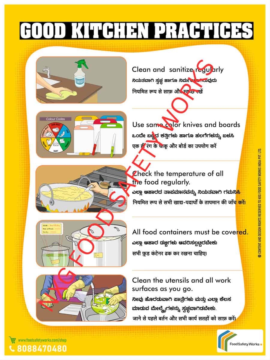Good kitchen hygiene and safety tips for food preparation.