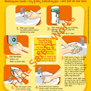 An informative poster on proper hand hygiene practices.