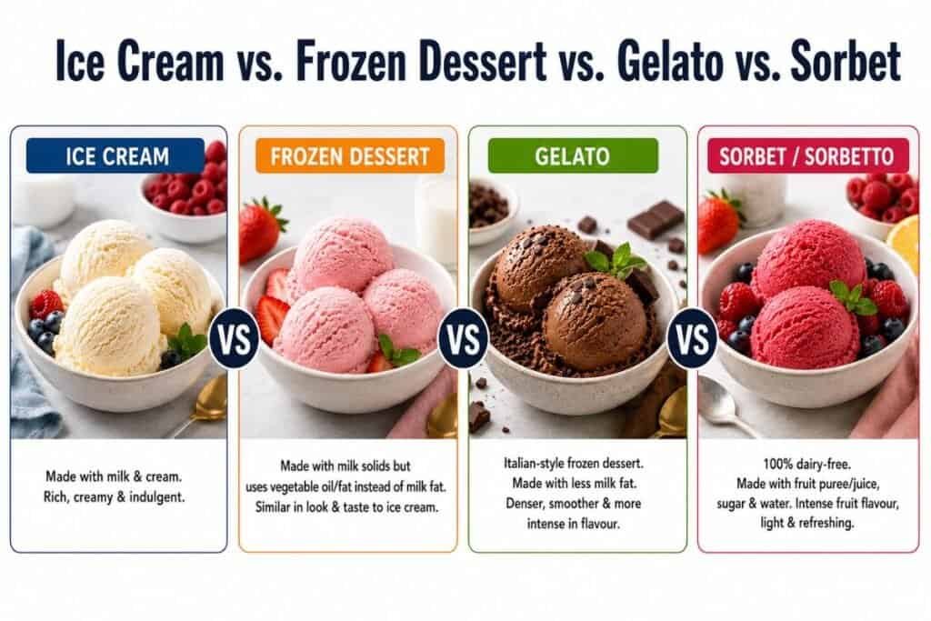 Ice Cream vs. Frozen Dessert vs. Gelato vs. Sorbet Understanding the Real Difference