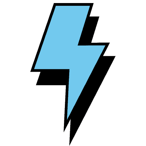 Silent disco logo with blue lightning bolt on black background.