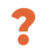 Orange question mark on a white background.