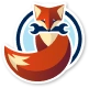 A stylized fox holding a blue wrench in its mouth, depicted within a circular blue and white background.