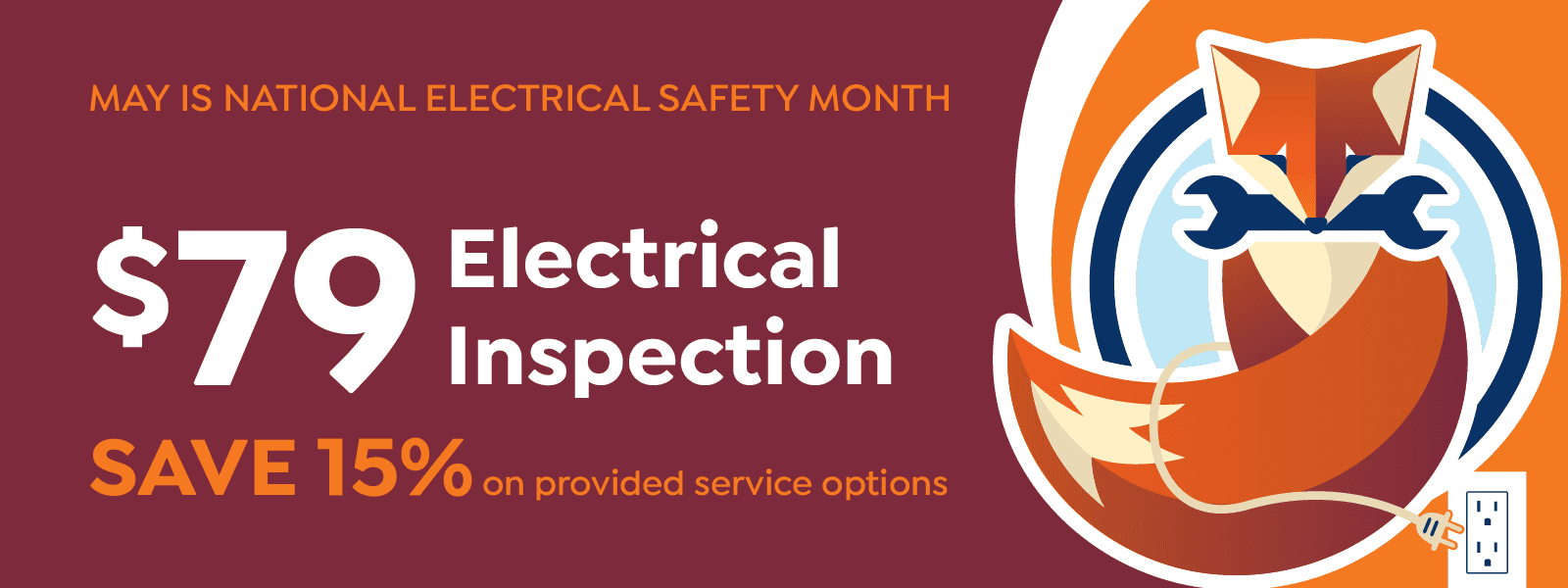 Banner featuring special offer in honor of National Electrical Safety Month