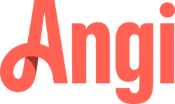 Red text logo displaying the word "Angi" in a stylized font on a white background.