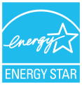 Energy Star logo featuring a white star and the word "energy" on a blue background.