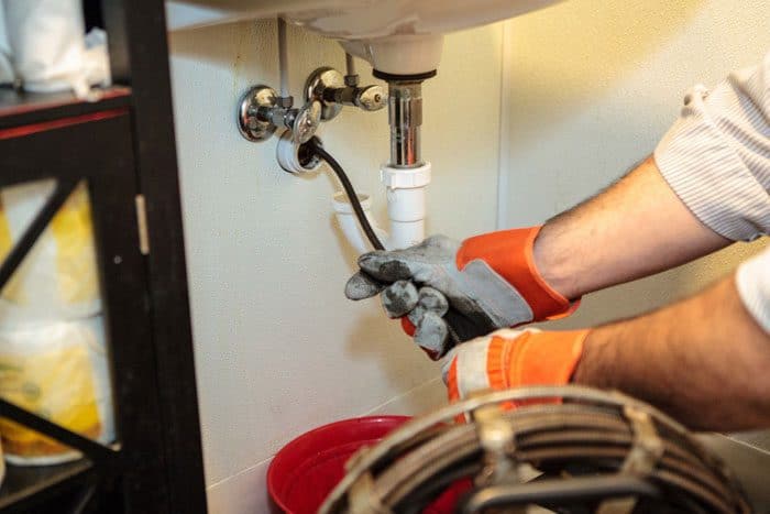 close up of drain clean out