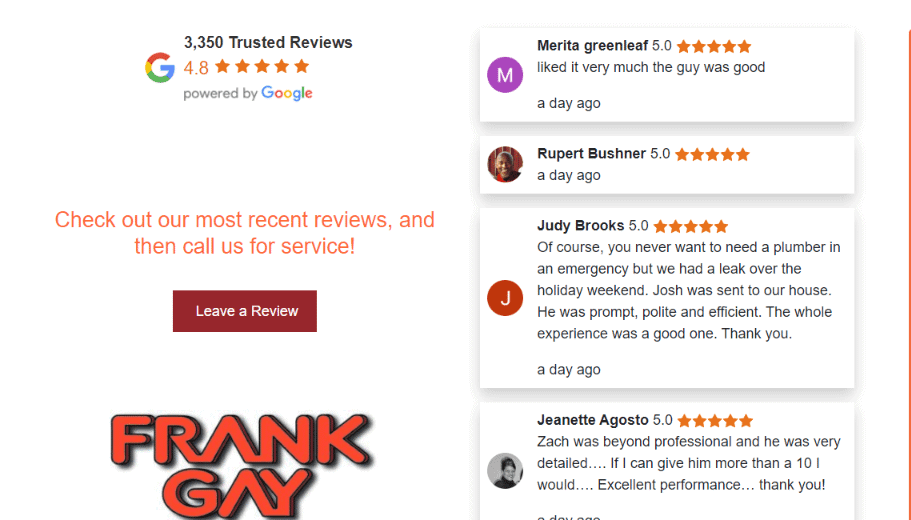 Frank Gay Customer Reviews 