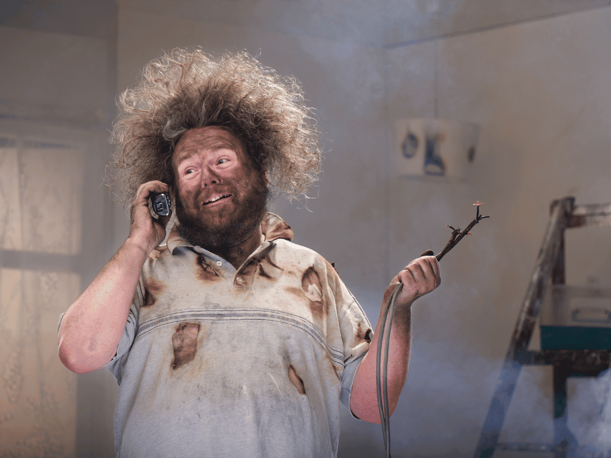man DIY electrician shocked electrocuted frank gay services