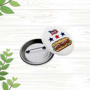 DC Flag Sub Sandwich Button – Washington DC Statehood Protest Pin