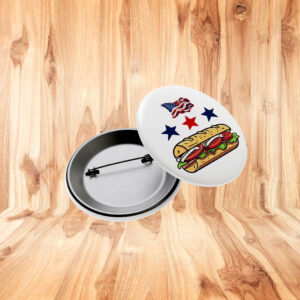 DC Flag Sub Sandwich Button – Washington DC Statehood Protest Pin