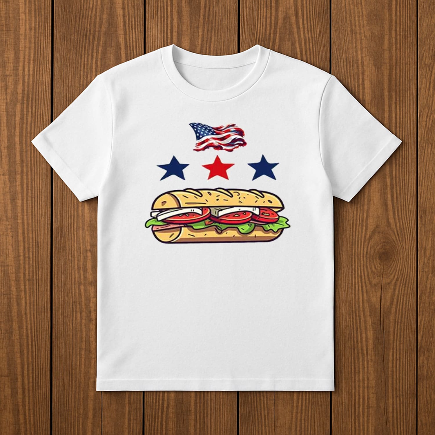DC Flag Sub Sandwich T-Shirt – Washington DC Statehood Protest Tee